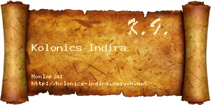 Kolonics Indira névjegykártya